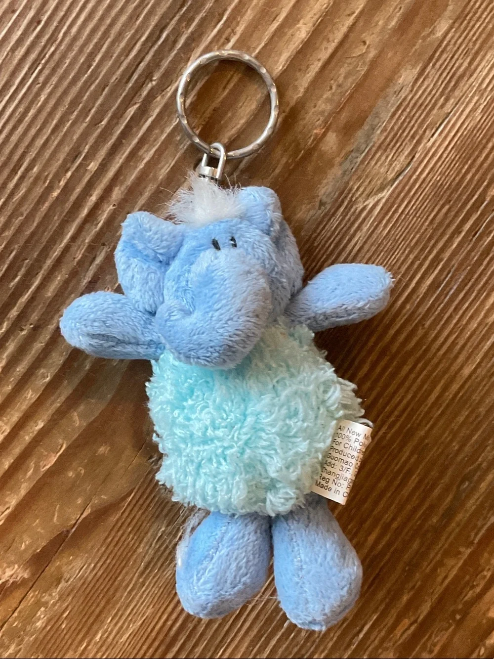 Cute Blue Plush Elephant Keychain for Kids bag clip